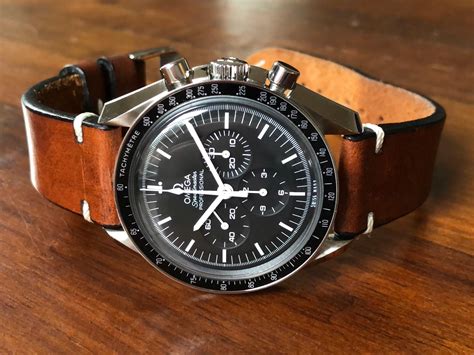 omega speedmaster vintage leather strap|genuine omega leather strap.